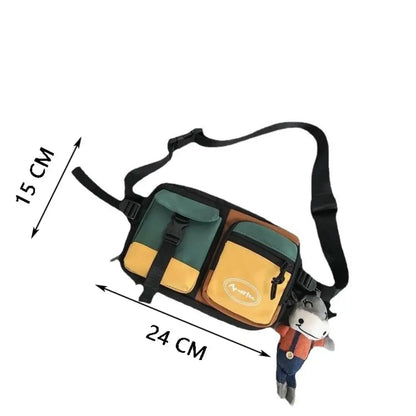 Nylon Chest Bag  Large Capacity Sports Shoulder Bag