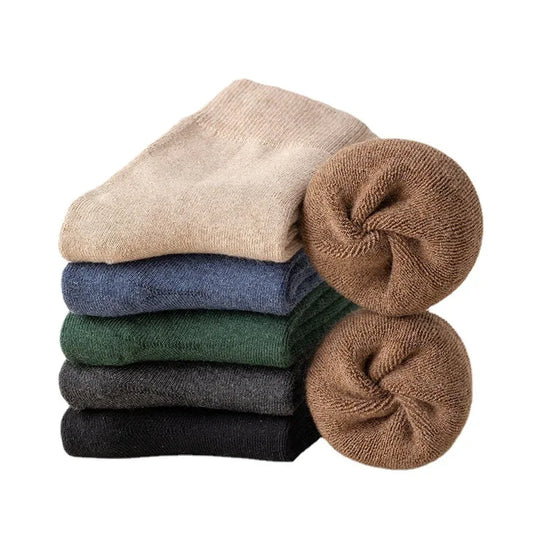 Classic Winter Cotton Mid-Calf Socks Premium Warmth & Comfort