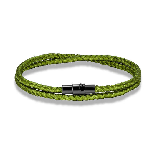 Focus Line Bracelet Minimalist Rope with Magnetic Steel Clasp