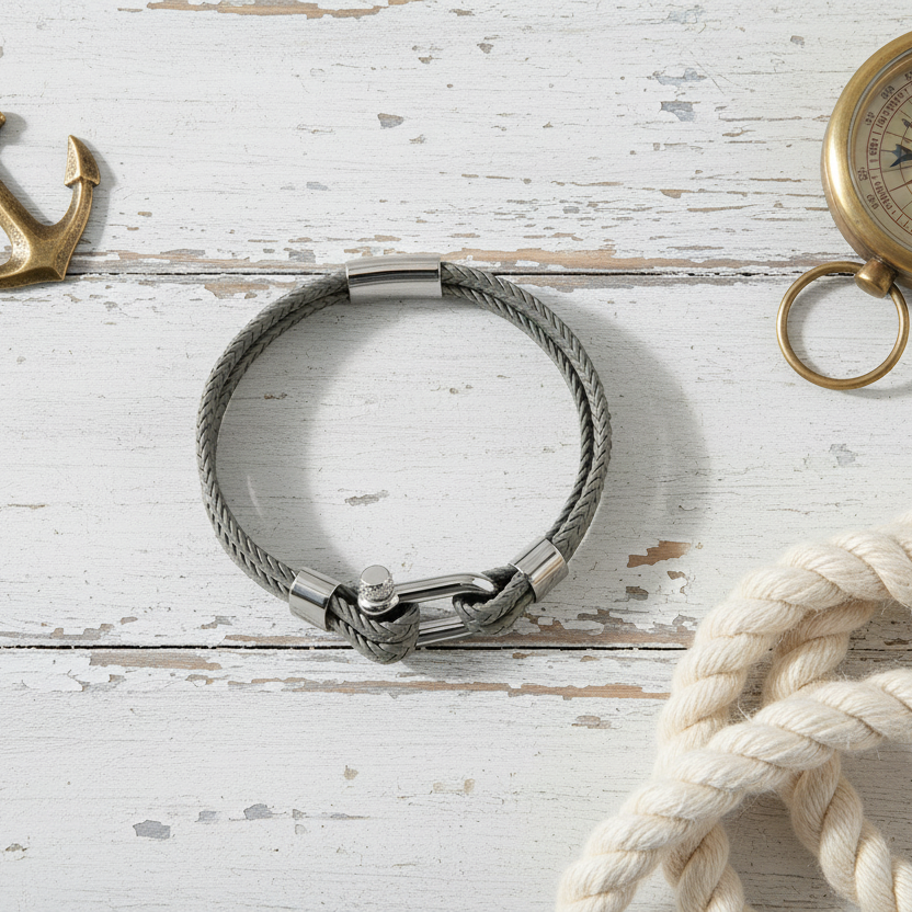Anchor Bracelet flat lay