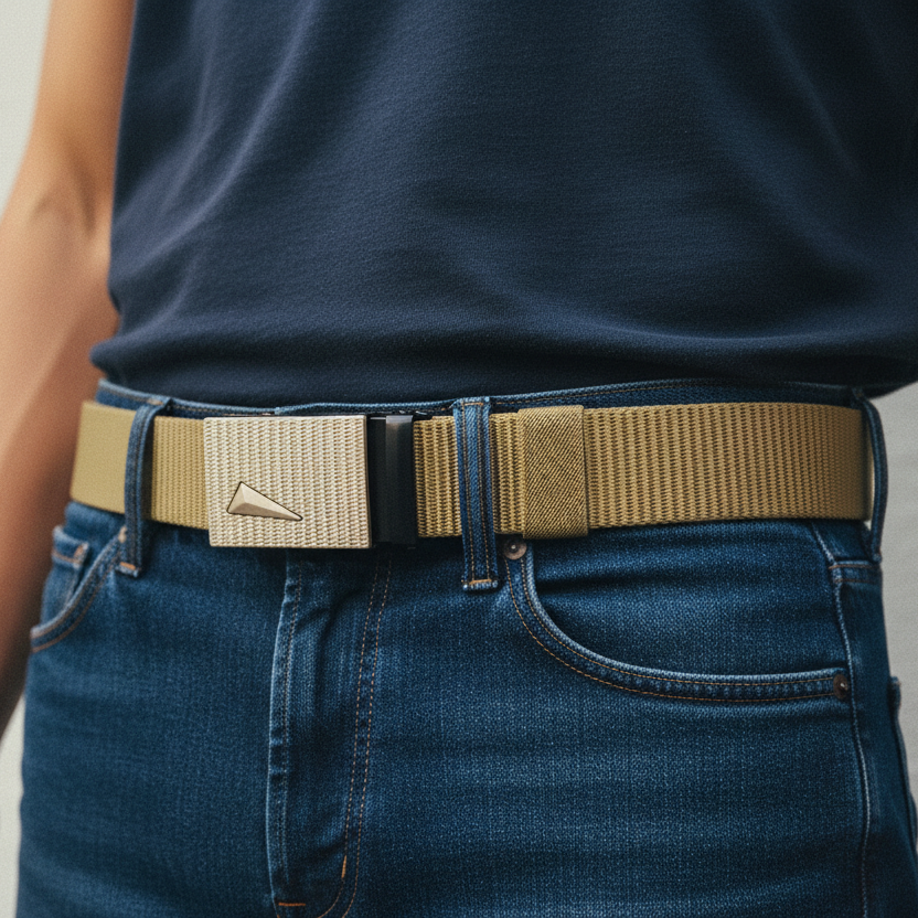 Auto Buckle Belt - Khaki
