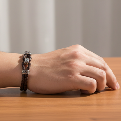 Braided Leather - Brown wrist