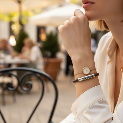 Braided Leather - Café elegante