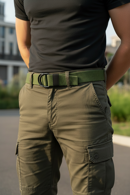 Canvas Belt - Olive correa corta