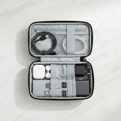 Digital Travel Organizer - Flat Lay Black Open