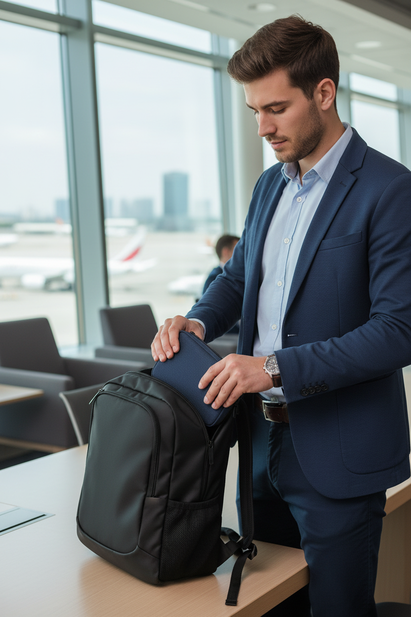 Digital Travel Organizer - Male Travel Navy Blue
