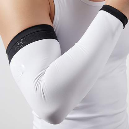 Ice Silk Arm Sleeves - Detail Shot Men
