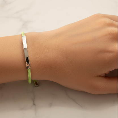 ID Bar Bracelet - Lime wrist