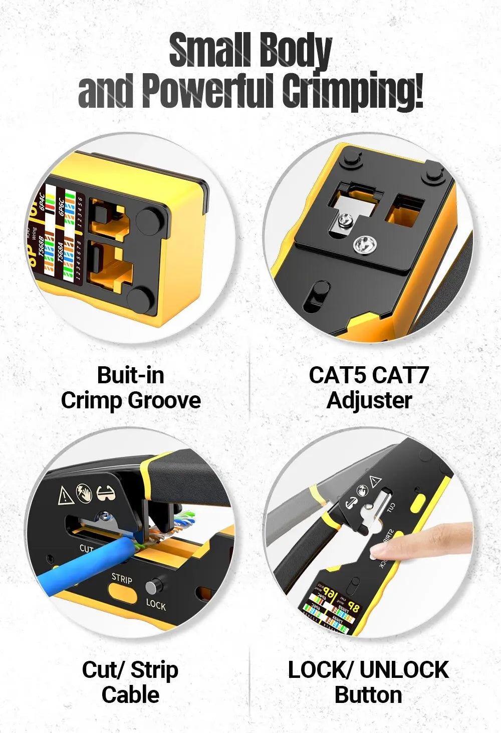 RJ45 Network Crimper 3 in 1 Crimp CAT8/7/6A/6/5E