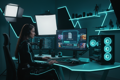 Content Creator with Fast 5G Upload Speeds