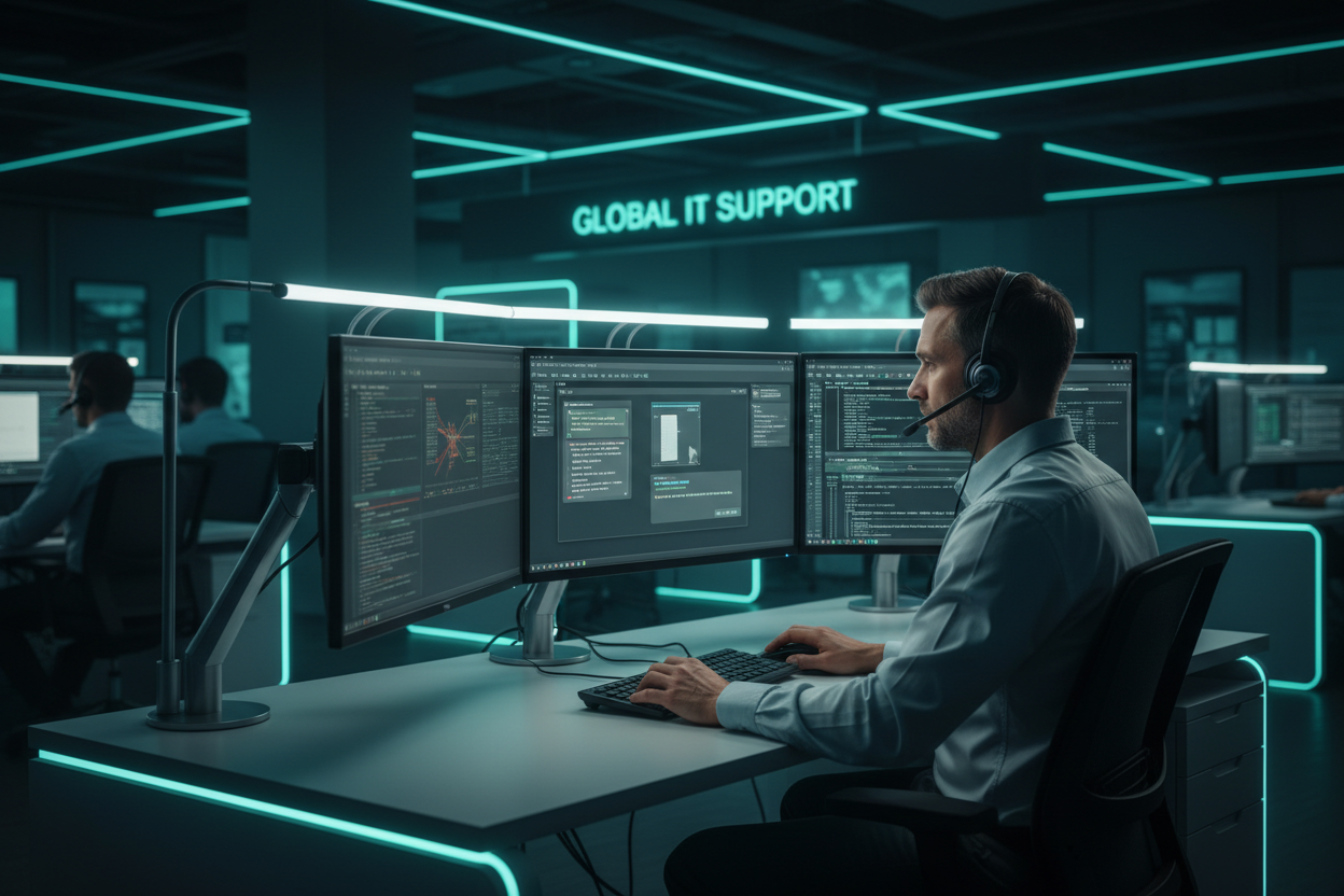 IT Technician Providing Remote Technical Support