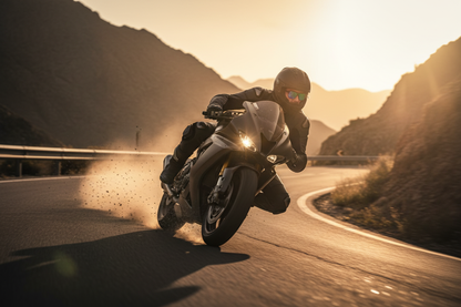 Motociclista en acción - golden hour extremo