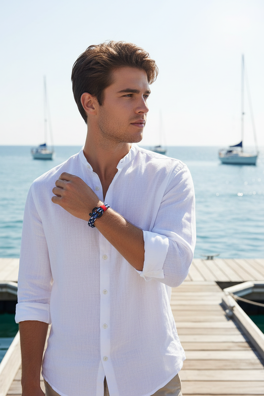 Navy Rope Bracelet - Male Nautical