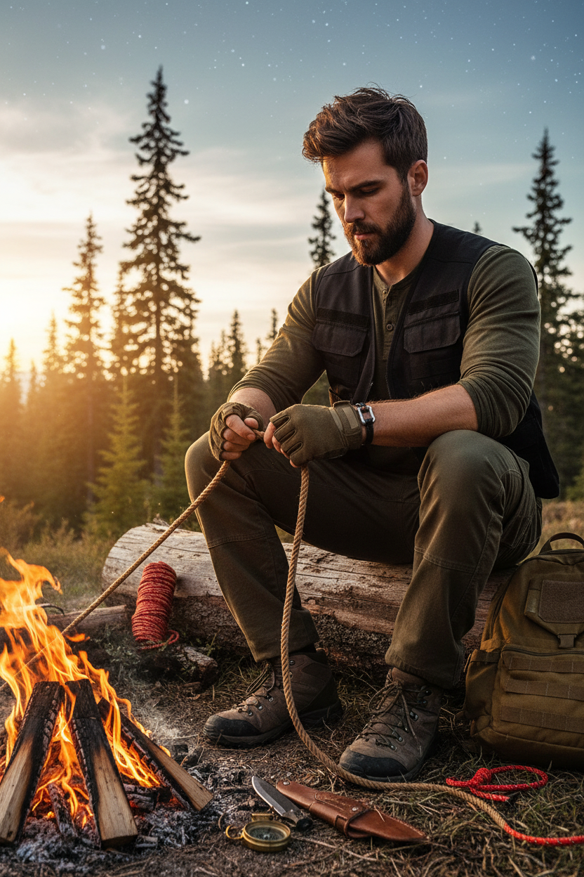 Paracord Survival Bracelet - Male Campfire