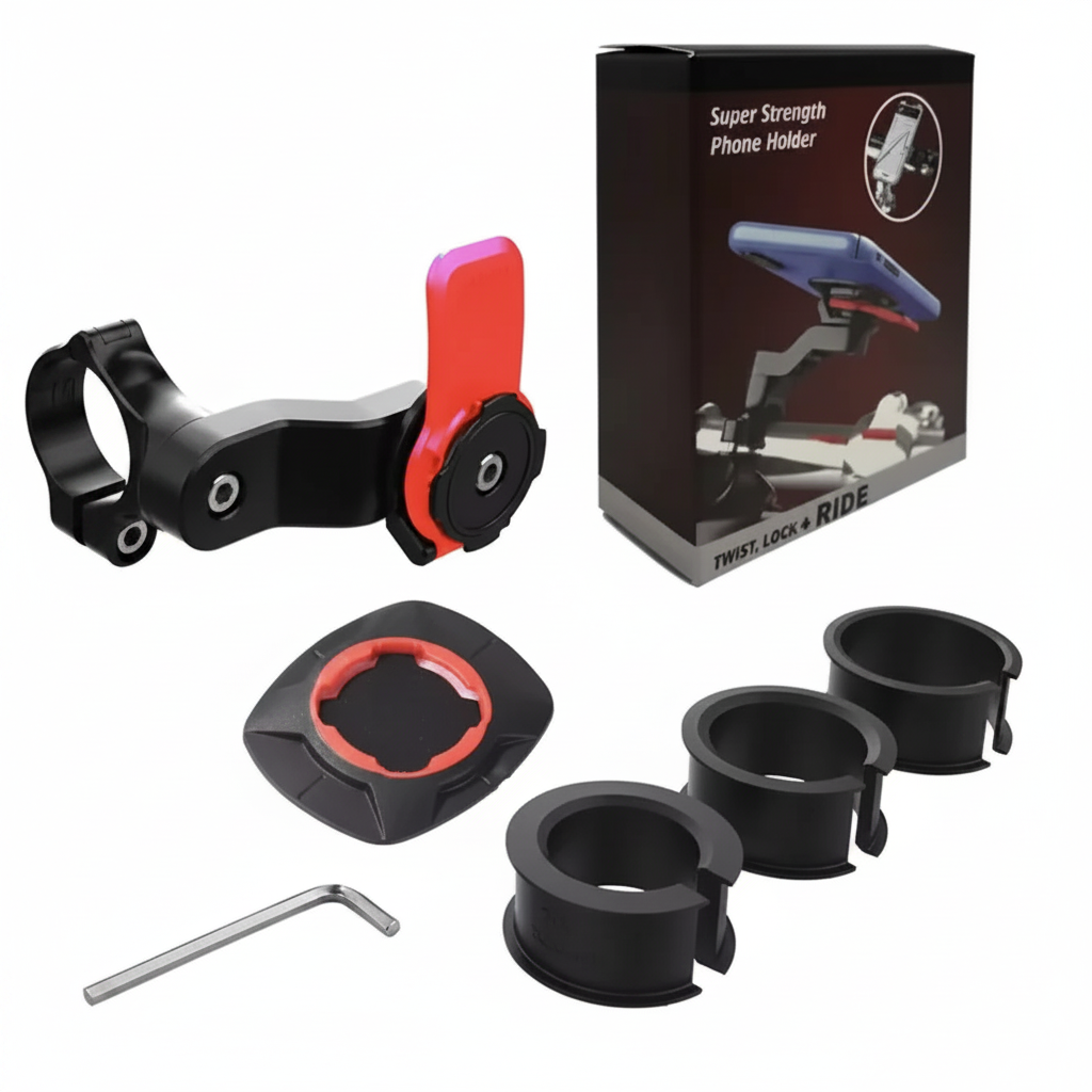 Red Shockproof Motorcycle Phone Mount
