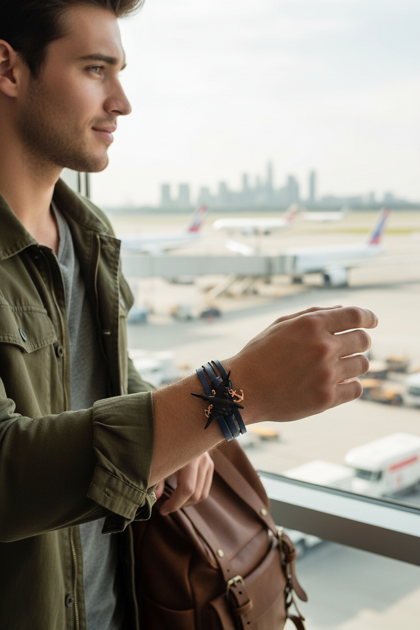 Sky Voyager Bracelet - Male Traveler Airport