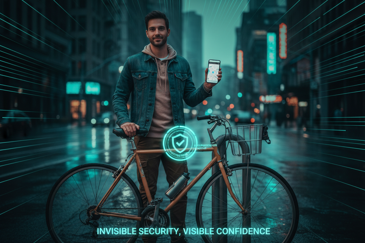 Urban Cyclist with Hidden Protection